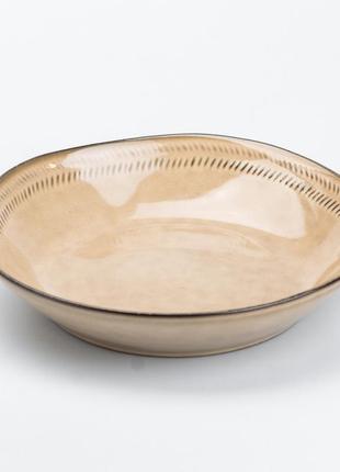 Тарелка неглубокая круглая керамическая 23 см для сервировки стола4 фото