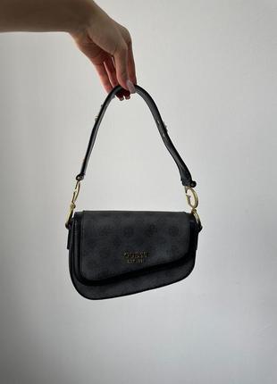Нова сумка guess, шкіра + текстиль, еко шкіра, сумка гесс, фірмова канва, невеликого розміру2 фото