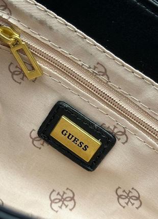 Нова сумка guess, шкіра + текстиль, еко шкіра, сумка гесс, фірмова канва, невеликого розміру6 фото