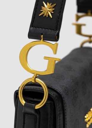 Нова сумка guess, шкіра + текстиль, еко шкіра, сумка гесс, фірмова канва, невеликого розміру8 фото