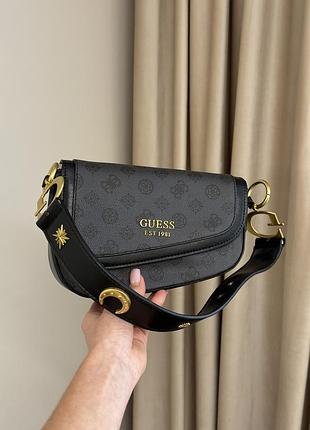 Нова сумка guess, шкіра + текстиль, еко шкіра, сумка гесс, фірмова канва, невеликого розміру