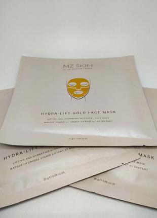 Підтягувальна та зволожувальна гідрогелева маска для обличчя mz skin hydra-lift golden facial treatment