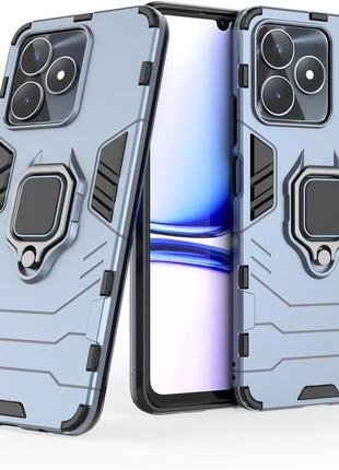 Чехол fiji ring для realme note 50 (rmx3834) бронированный бампер с кольцом подставкой темно-синий