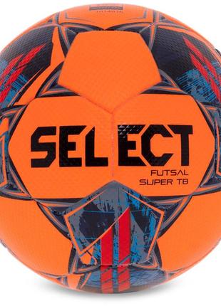 М'яч для футзала select futsal super tb fifa quality pro v22 z-super-fifa-or no4 жовтогарячий-червоний