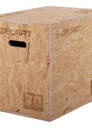 Бокс плиометрический деревянный zelart box-wood fi-3636-2 1шт 70см6 фото
