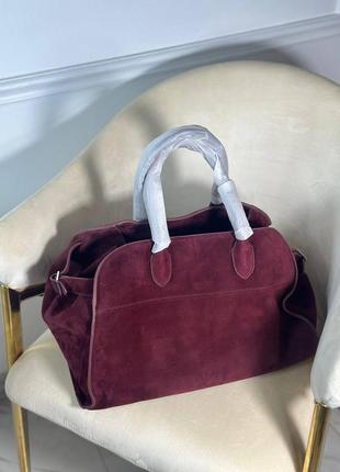 Сумка замшевая бордовая женская люкс