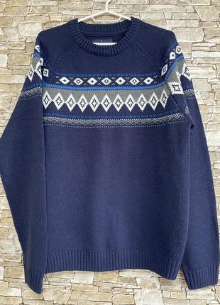 Чоловічий теплий светр з орнаментом розмір м