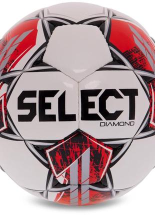 М'яч футбольний select diamond v23 no4 білий-червоний