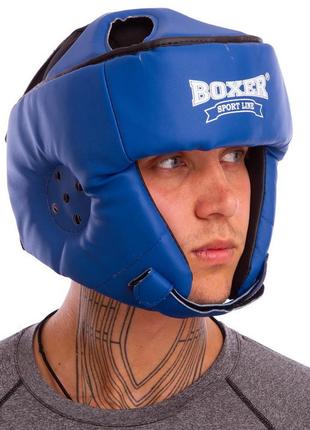 Шлем боксерский открытый с усиленной защитой макушки кожвинил boxer 2030 m-l цвета в ассортименте9 фото