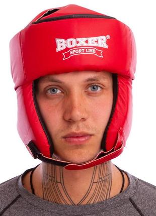 Шлем боксерский открытый с усиленной защитой макушки кожвинил boxer 2030 m-l цвета в ассортименте10 фото
