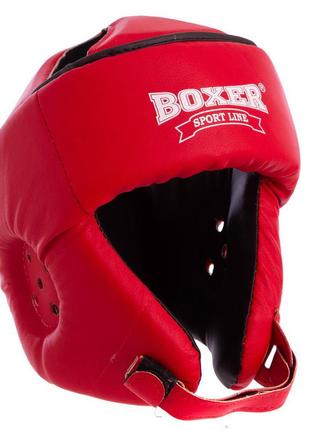 Шлем боксерский открытый с усиленной защитой макушки кожвинил boxer 2030 m-l цвета в ассортименте3 фото