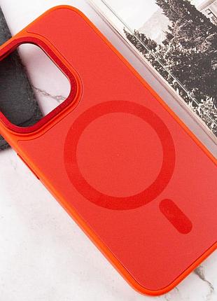 Чехол tpu+glass sapphire midnight open camera with magsafe для apple iphone 15 (6.1") красный | red 6