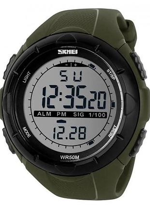 Тактичний годинник skmei 1025 олива,годинник для військових,похідний годинник,олива наручний годинник ,армійський годинник