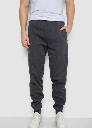 Спортивні штани чоловічі на флісі, колір темно-сірий, 244r41271