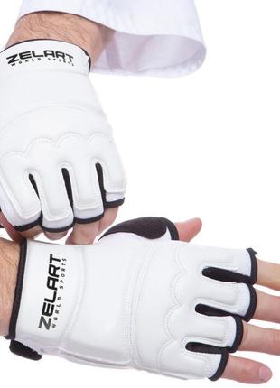 Перчатки для тхэквондо zelart bo-2016-w xs-xl белый
