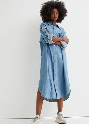 Джинсовое платье н&м (zara mango) m гг