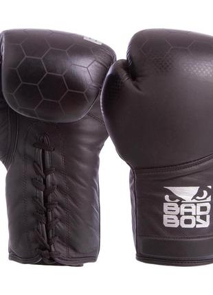Рукавиці боксерські шкіряні професійні на шнурівці bdb legacy 2.0 vl-6619 10-14 унцій кольору в