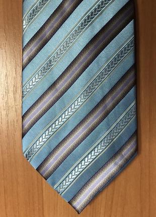 Галстук голубой золотой бежевый серый коричневый фиолетовый серебристый с переливом romul&rem