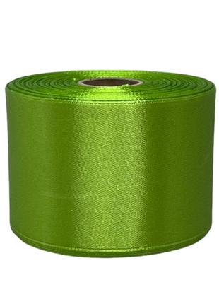 Атласная лента 5 см, цвет фисташковый, 1 рулон (23 м), оливковый