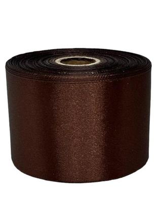 Атласная лента 5 см, коричневый цвет, 1 рулон (23 м), коричневый