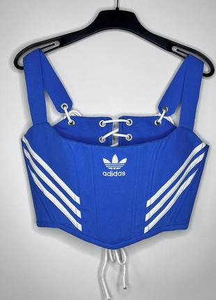 Adidas корсетный топ синий корсет upcycling