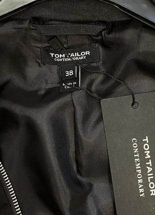 Новий атласний чорний бомбер куртка tom tailor на блискавці з кишенями розмір s-m8 фото