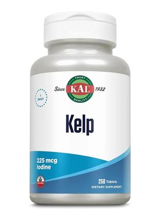 Келп kal kelp 225 мкг натурального йоду для щитоподібної залози 250 таблеток