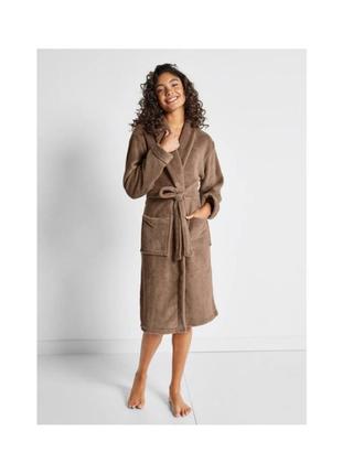 Женский теплый халат микрофибра livarno 426162_2301 s,m,l коричневый