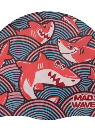 Шапочка для плавания детская madwave junior sharky m057911 цвета в ассортименте