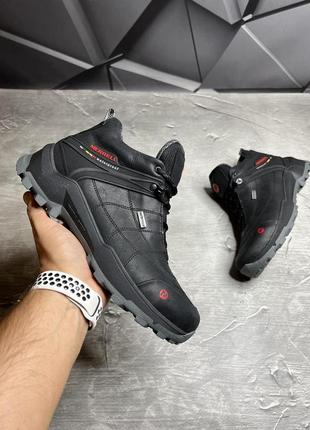 Зимние мужские ботинки merrell black red (мех) 40-44