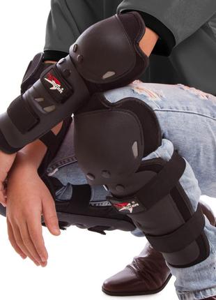 Комплект захисту pro biker hx-p01 (коліно, гомілка, передпліччя, лікоть) чорний