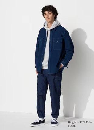 Джоггеры uniqlo темно-синие cargo