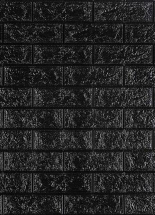 3d панель самоклеюча цегла  чорна 700х770х3мм (019-3) sw-00000584