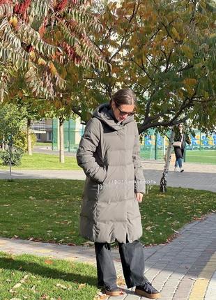 Длинный бесшовный пуховик ( 450490)