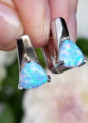 Серьги серебряные с опалом