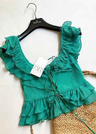 Блуза-топ на завʼязках с переду від zara