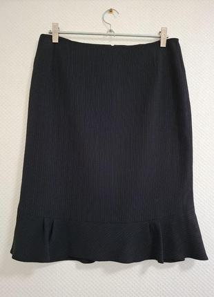 Классическая юбка черная в полоску вискоза /шерстная max mara
