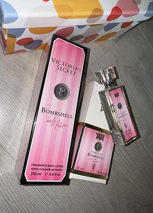 Bombshell подарочный набор парфюмированный виктория секрет парфюма + лосьон для тела