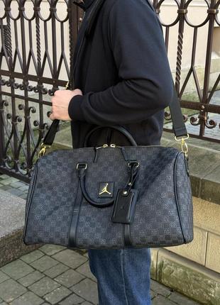 Спортивная сумка jordan monogram smoke grey темно серая