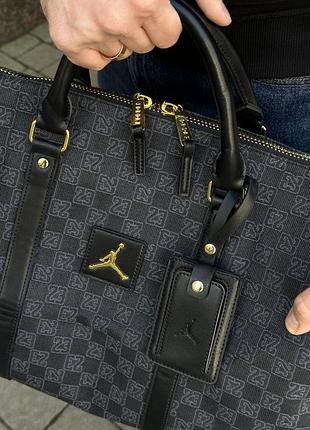 Спортивная сумка jordan monogram smoke grey темно серая