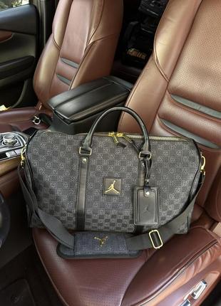 Спортивная сумка jordan monogram smoke grey темно серая
