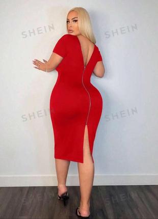 🥰 облегающее платье с молнией сзади shein m