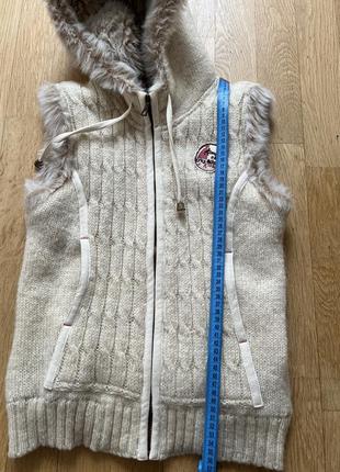 Fur lined hoodie зипка с мехом кофта с мехом на капюшоне меховая зипка