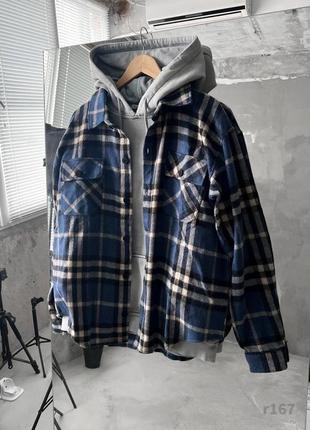 Мужская рубашка в клетку тепла приятна к телу ткань высокого качества плотная мужская