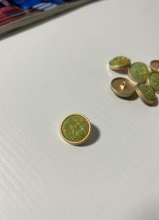 Ґудзики на ніжці золото бірюза костюмні гудзики6 фото
