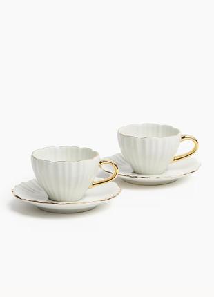 Набір порцелянова чашка з блюдцем для еспресо h&m home
