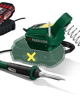 Акумуляторна паяльна станція, паяльник parkside plsa 20-li c3 з  акб 2а 20в та зп 2.4а 20в, німеччина