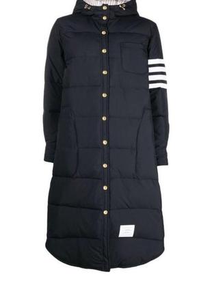 Thom browne жіночий пуховик з капюшоном та смужками 4-bar
