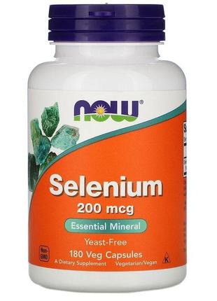 Селен 200 мкг now foods selenium хелат без дріжджів 180 рослинних капсул