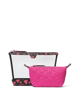 Набір з 2х косметичок victoria’s secret оригінал косметика рожева набір кейс тревел